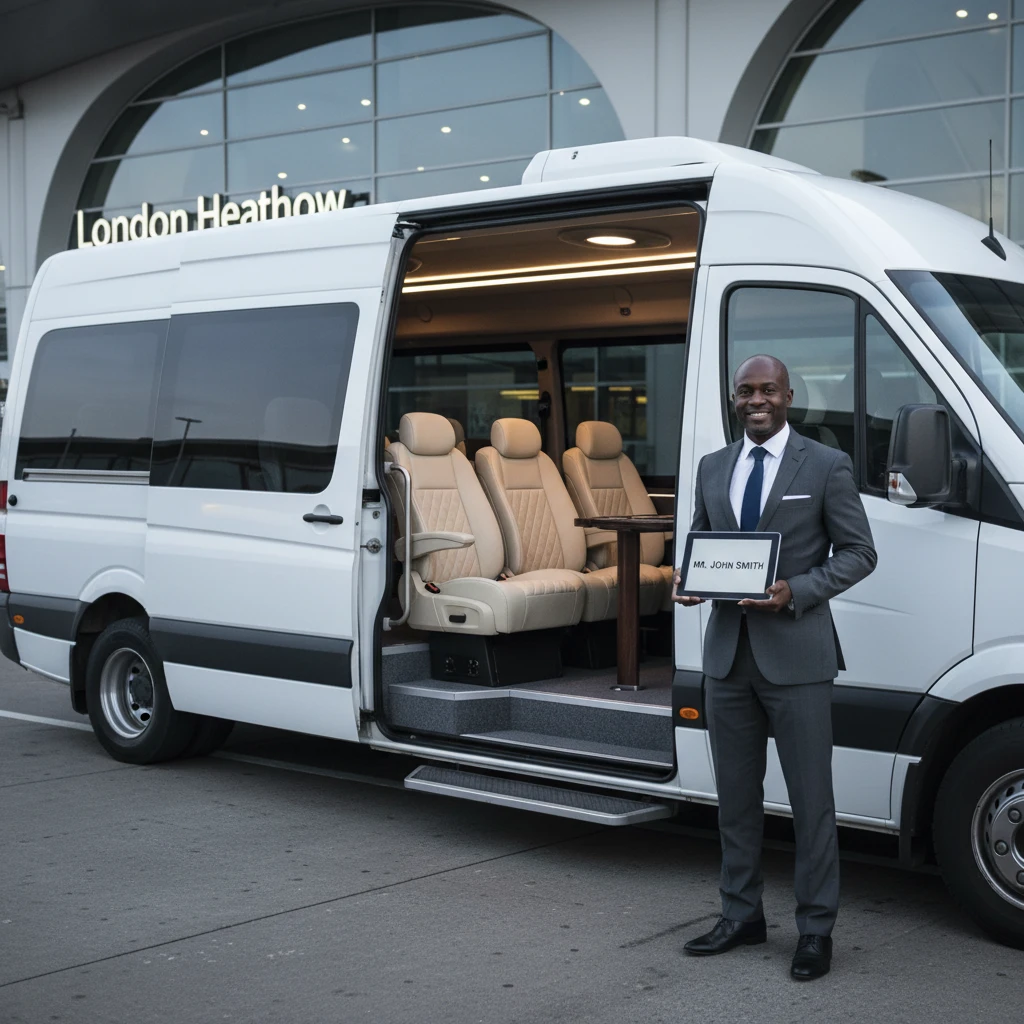 a professional driver in corporate attire